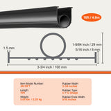 SucceBuy 3m 4.8m 6m Garage Door Seals Bottom Rubber U Shape +O Ring Garage Door Weather Stripping Universal Weatherproof Rubber