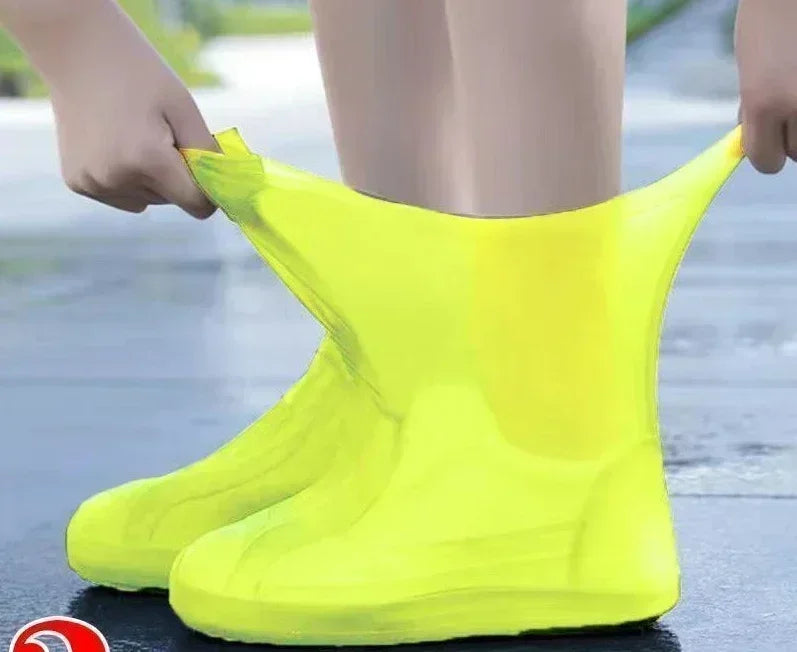New 1 Pair Waterproof Non-slip Silicone High Elastic Wear-resistant Unisex Rain Boots for Outdoor Rainy Day Reusable Shoe Cover