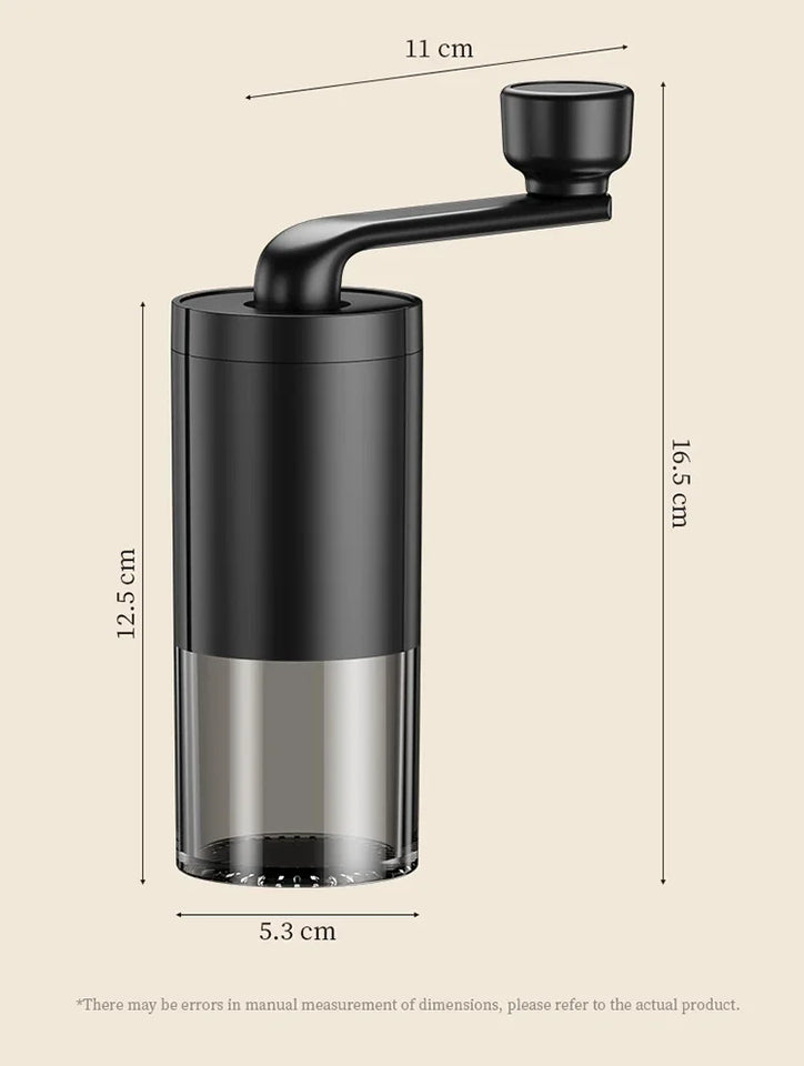 Manual Coffee Grinder Machine Grinding Home Outdoors Travel Hand Crank Portable Coffee Grinder Adjustable Bean Grinder withbrush