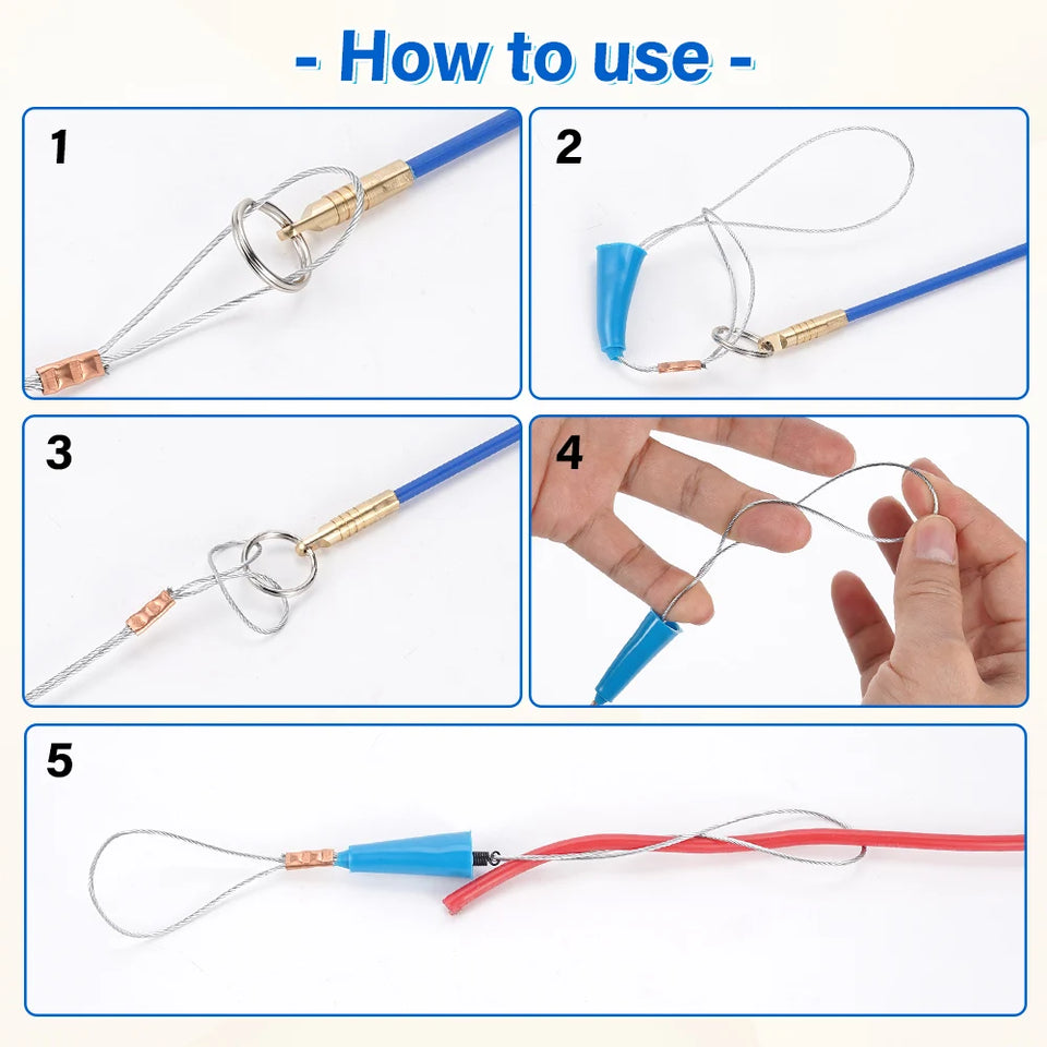 10Pcs Fiberglass Cable Push Puller Dia.4mm/3mm 33/45cm Running Cable Wire Kit Electrical Cable Wall Installing Rods Wiring Tool