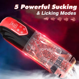 New LCD Automatic Sucking Licking Masturbator Cup 9 Thrusting Rotating Pocket Pussy Pumps & Enlargers Stroker Blowjob Penis Pump