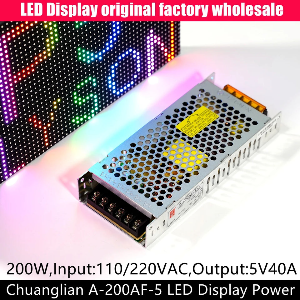 A-200AF-5 Chuanglian 5V40A 200W Power Supply For Large Commercial LED Video Display