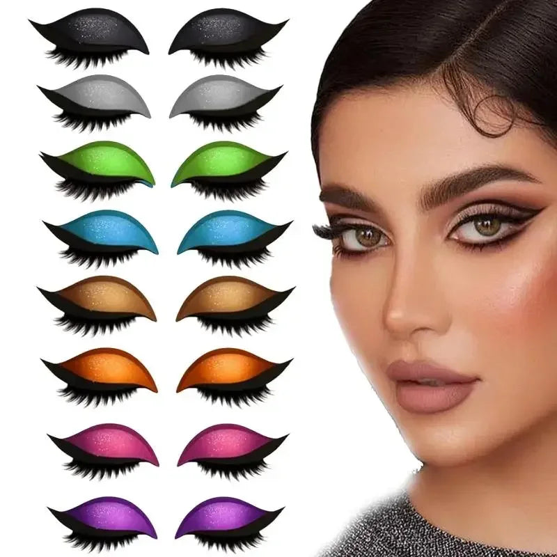 Eyeshadow And Eyelash Stickers, Lazy Eye Shadow Eyelash Patch, 2-in-1 Reusable Eye Makeup Stickers Self-Adhesive Quick Makeup