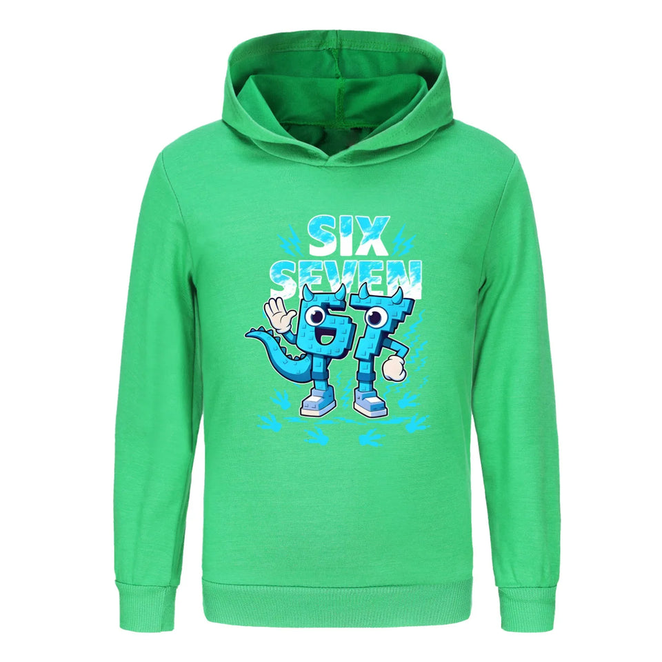 Kids Clothes Steal a Brainrot Six Seven 6-7  Baby Girls Hooded Sweatshirt Pants 2pcs Set Boys Autumn Pullover Tracksuits 5192