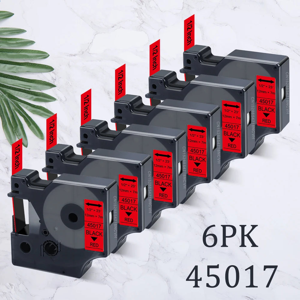 3~6PK Dymo D1 Label Tape 45013 for Dymo Label Maker Refill Black on White Compatible for DYMO LabelManager 160 280 Label Printer