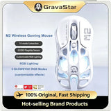 GravaStar Mercury M2 Wireless Gaming Mouse 26000 DPI PAW3395DM Sensor 79g Lightweight Hollowed-Out Design 5 Programmable Buttons
