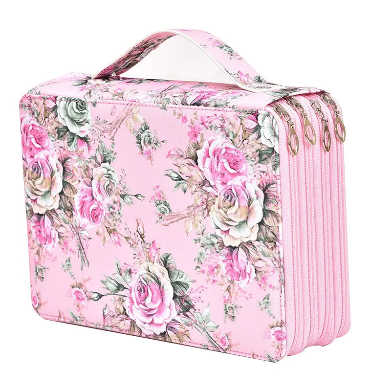 200 hole portable canvas pencil case, pencil stationery shockproof storage bag, large capacity stationery box