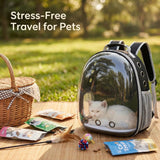 Portable Transparent Pet Cat Carrier Clear Dome Space Capsule Pet Carrying Bag Breathable Cat Backpack Vet Visit