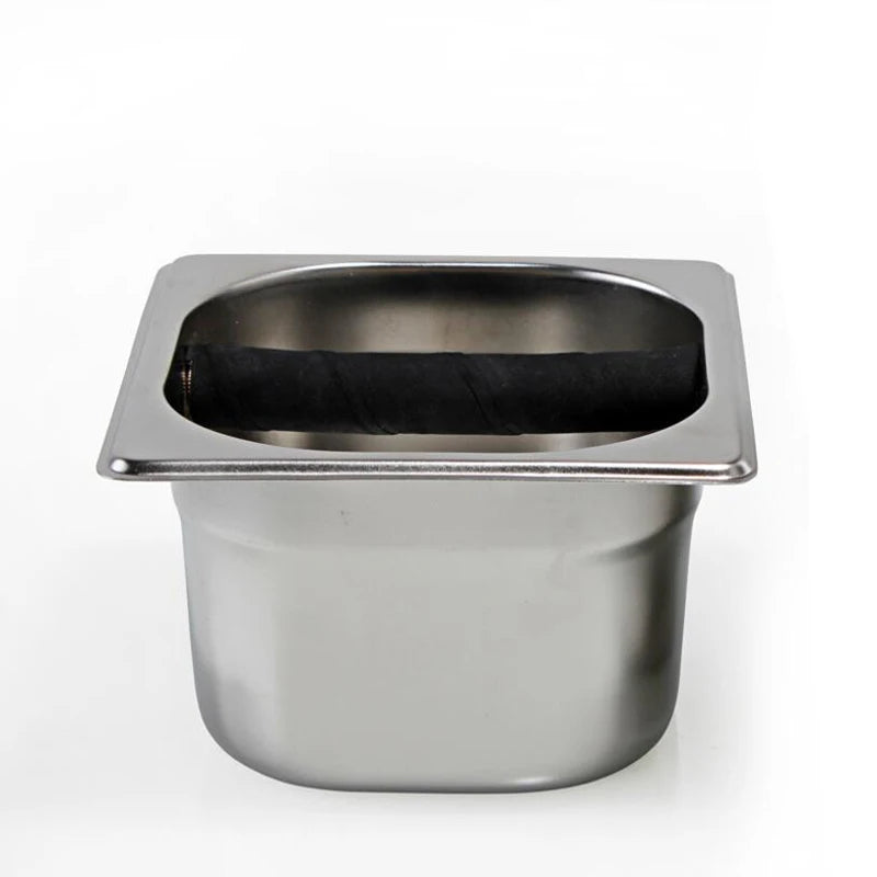 Coffee Knock Box Stainless Steel Wood Coffee Grounds Container Box Barista Coffee Residue Bucket Grind Waste Bin
