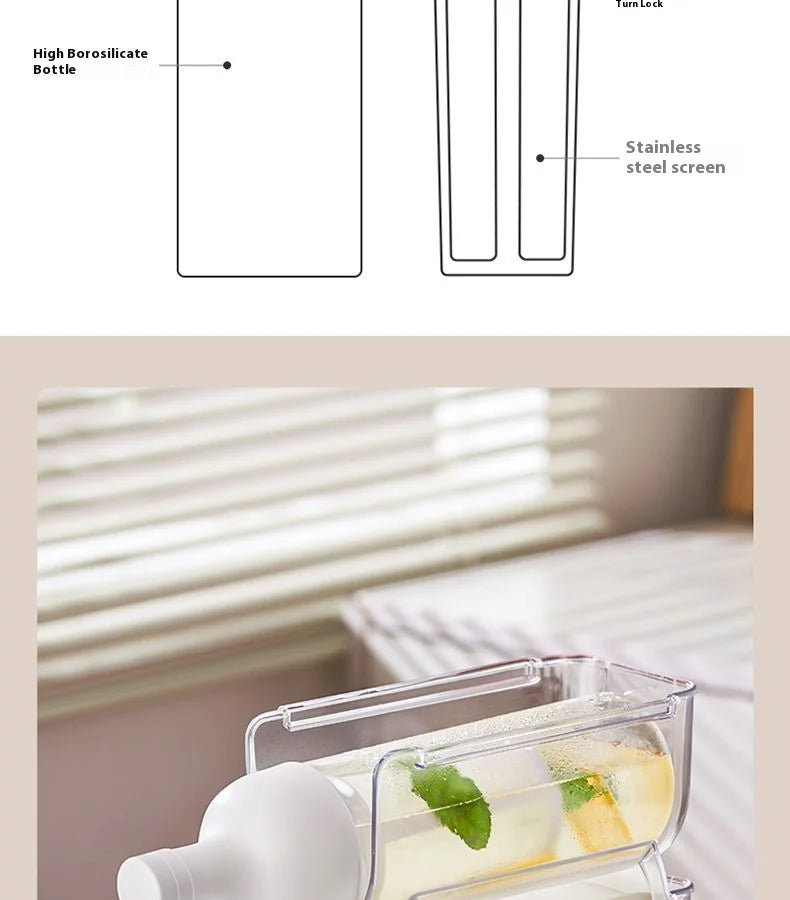 GIANXI Cold Brew Coffee Maker Home Cold Kettle Portable non-leaking Tea Cold Brew Cup Ice Drop Kettle Cold Brew Fruit Teapot