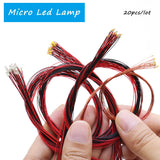 20pcs SMD Led Model lighting Toys Train HO N Scale Model Trains Pre-soldered Micro Litz Wired LED Leads Light Layout for Diorama