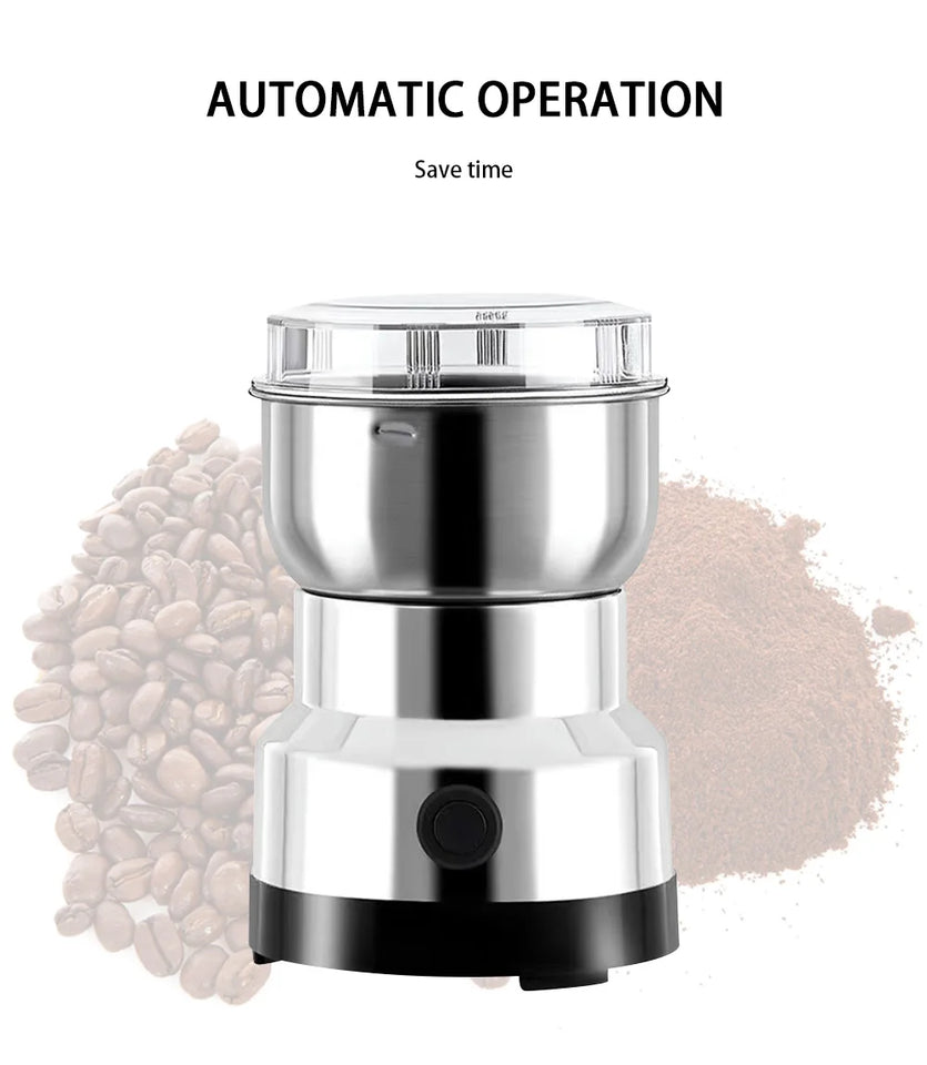 Electric Coffee Bean Grinding Grinder Multipurpose Kitchen Cereal Nuts Beans Spices Grains Grinding Tool for Home Office Outdoor