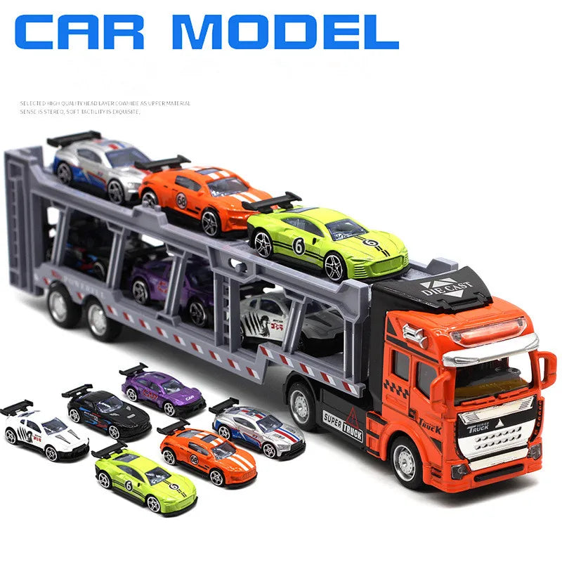 1: 48 alloy double-layer transport vehicle model,simulation sports car off-road vehicle toy,engineering transport vehicle toy