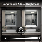 20x28 inch LED Bathroom Mirror Vanity Mirrors with Backlit Lights Fogless Makeup Mirror Wall Mounted with Demister