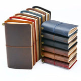 Refillable Leather Travel Notebooks Diary, Retro Handmade Leather Portable Travel Journals Sketchbook for School Office Supplies