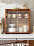 ‌Dustproof Cup Display Cabinet Glass Door Curio Shelf for Coffee Mugs Tabletop Drinkware Organizer for Dining Room/ Bar Counter