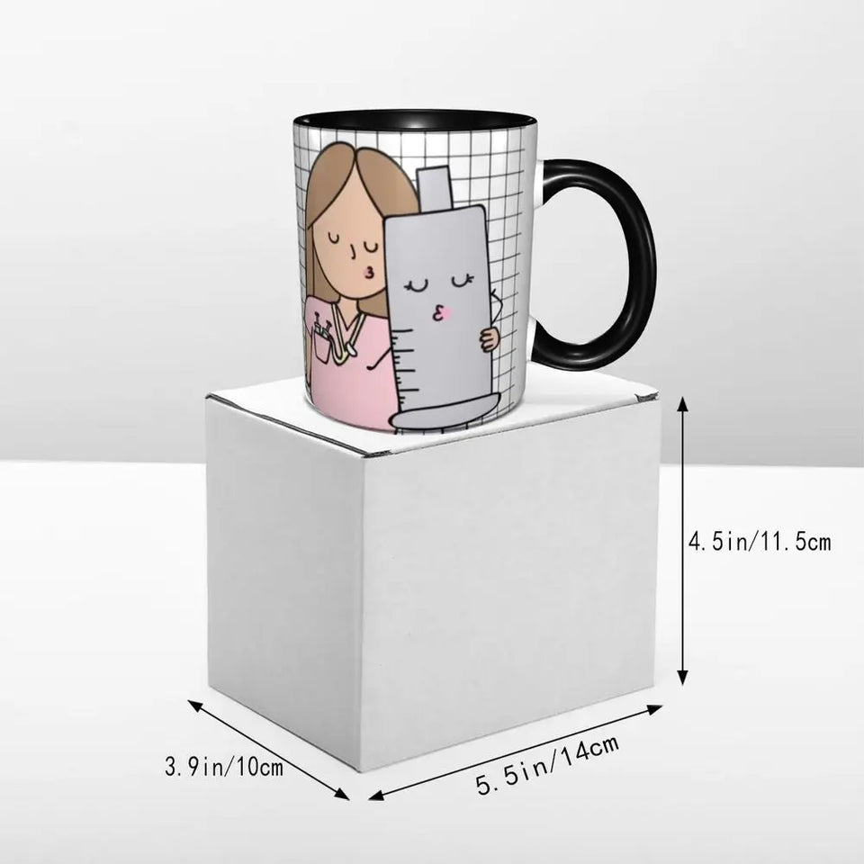 Pink Doctor Nurse Coffee Mugs DIY Customized Enfermera En Apuros Ceramic Milk Tea Mug Cup