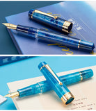 Smooth Asvine P20 Piston Filling Fountain Pen Acrylic Beautiful Patterns EF/F/M Nib with Golden Clip Writing Office Gift Box Pen