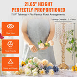 VEVOR Tall Crystal Wedding Flower Stand Metal Wedding Centerpiece Vase Gold Flower Holders Floral Display Rack for Wedding