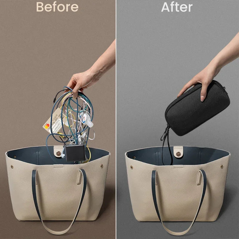 New Portable Wire USB Organizer Bag Travel Earphone Powerbank Data Lines Storage Pouch Large Capacity Mouse Cable Bag