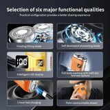 Portable Electric Shaver R-19, 9000 RPM German Motor, Wet & Dry Use, Magnetic Blades, 180 Days Battery Life, LED Display