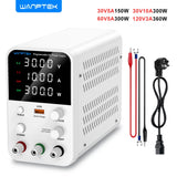 Wanptek Adjustable DC Power Supply 30V 60V 5A 10A Lab Bench Power Supply USB Interface Fast Charging Preset Voltage and Current