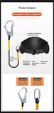 High-altitude Work Safety Harness Single Waist Safety Belt with Safe Rope Hook Outdoor Climbing Training Protective Equipment