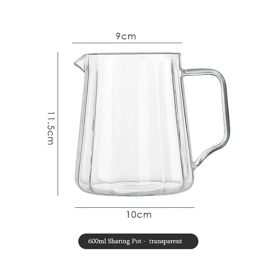 Household Coffee Maker Advanced Grey Glass Hand-brewed Coffee Drip Filter Cup Wood Pallet Sharing Pot Coffeeware Accessories