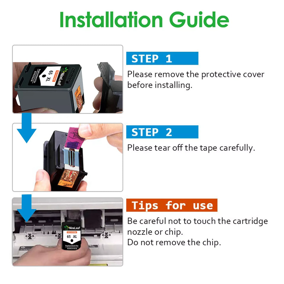 Compatible with HP 65XL 65 XL Ink Cartridge for Envy 5055 5058 5052 5010 5000 DeskJet 3755 2622 2655
