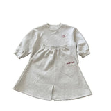 2025 Autumn Winter Girls' Outfit Vacation Children Letter Print Sweatshirt 2piece Set Skirt Casual Pullover Top 3y-10y Suit