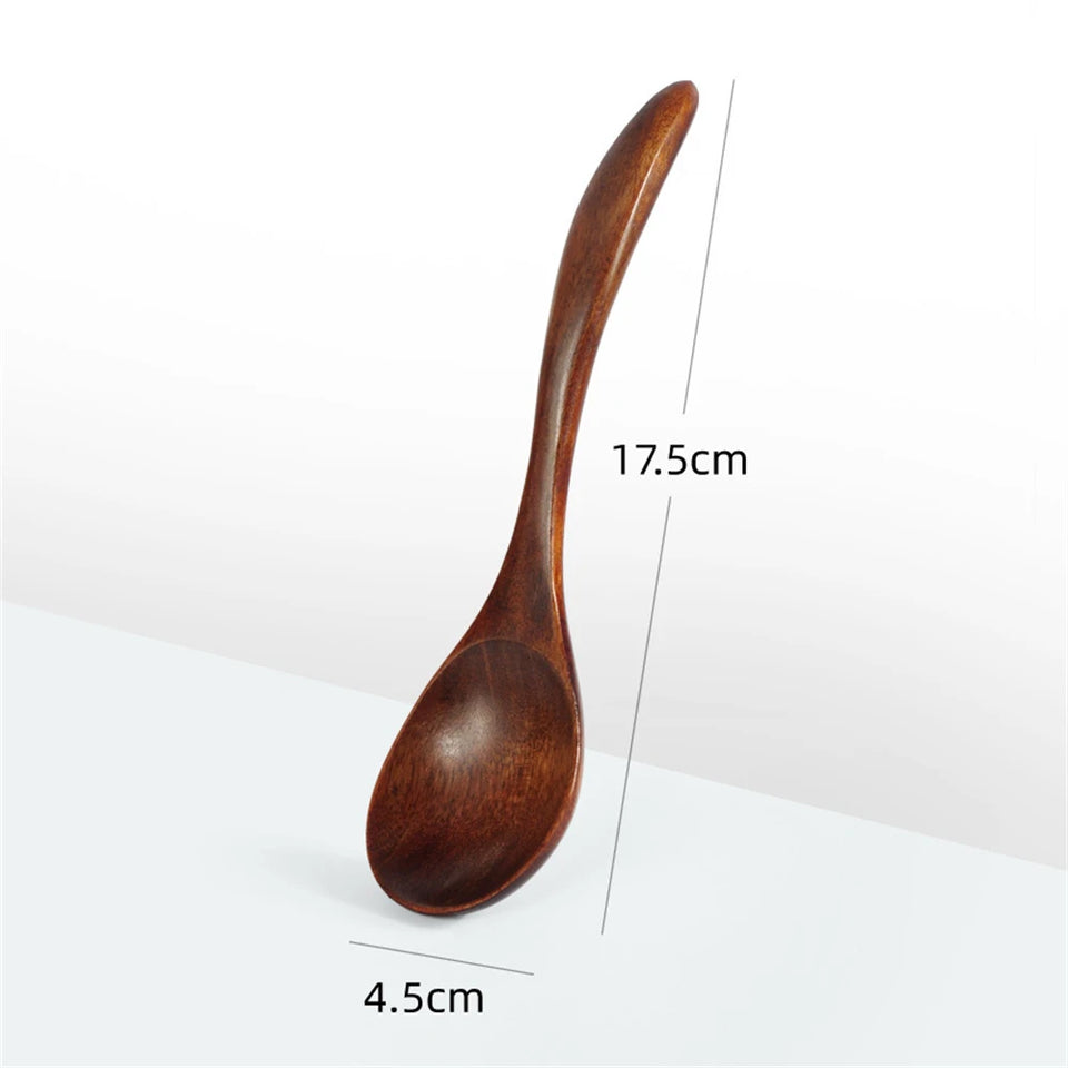 Japanese Wooden Spoon Wood Tableware Spoon Anti-Scald Tea Coffee Stirring Spoons Cooking Utensils for Kitchen Tool Soup Teaspoon