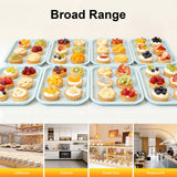24Pcs Stackable Restaurant Trays Non-Slip Surface Commercial PP Food Serving Tray Set for Fast Food Hotel School Cafeteria