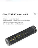 ODI CF Silicone Bicycle Grips Carbon Fiber Reinforced Handle Plugs MTB Anti-slip Lock-on Handlebar Cover Comfortable Bike Parts