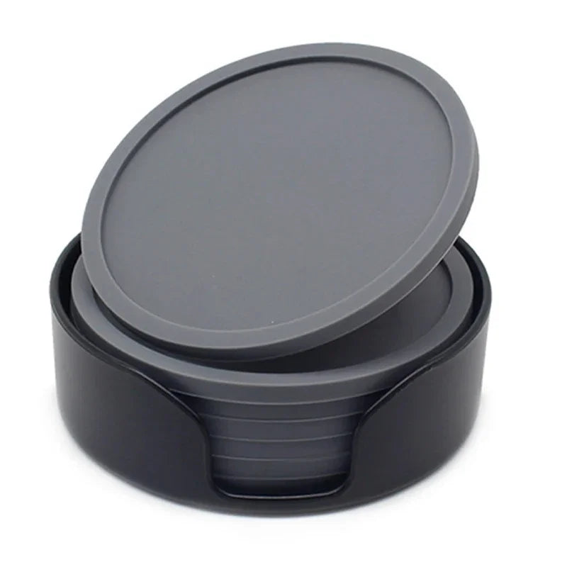 6Pcs 10cm Silicone Coasters Round Heat Resistant Rubber Tea Cup Mat Drink Coffee Mug Glass Beverage Holder Pad Decor Table Mat