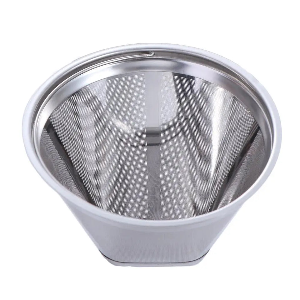 304 Stainless Steel Cafe Drip Coffee Machine Filter Fine Mesh Reusable Coffee Powder Basket with Foldable Handle Tea Strainer