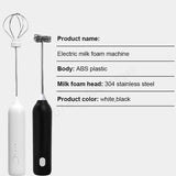 Electric Milk Frother 2 In 1 Rechargeable  Blender Stainless Steel 3 Speeds Coffee Mixer Egg Beater Handheld Foam Maker Tools