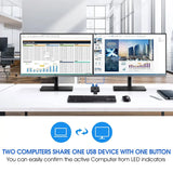 USB 3.0 Switch Selector KVM Switch 5Gbps 2 in 1 Out USB Switch USB 3.0 Two-Way Sharer for Printer Keyboard Mouse Sharing
