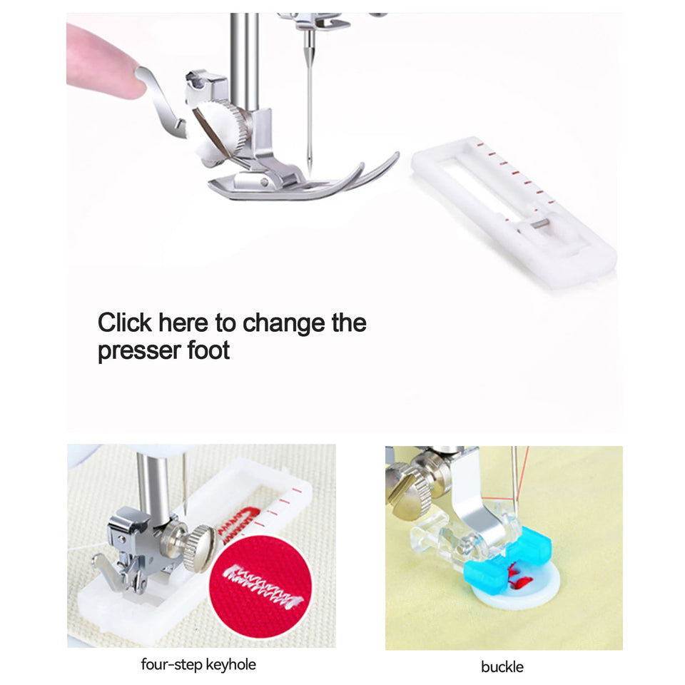 12 Stitches Electric FMSH-505 Sewing Machine Mini Household Sewing Machine with Extension Table US Automatic winding design