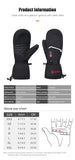 Waterproof Snowboard Cycling Motorcycle Bicycle Skiing Winter Gloves Crab Finger Style Heating Hand Warm Electric Thermal Gloves