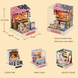 Coffee Shop Wooden Mini Doll House DIY Small House Kit Making And Assembling Room Models Toys For Kid Birthday Gifts Dollhouse