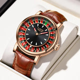 LIGE Creative Luxury Mens Watches Roulette Game Dial Fashion Mens Watch Waterproof Luminous Quartz Wristwatches Rolling Ball