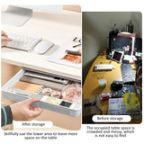 Under Desk Drawer Self-Adhesive Stationery Storage Box Multifunctional Hidden Under Desk Organizer for Home Kitchen Office Table