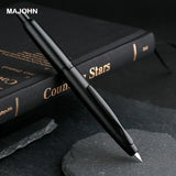 MOONMAN A1 Metal Press fountain pen Fish scale pattern design EF 0.4MM Nib writing ink pens school office supplies gifts pen