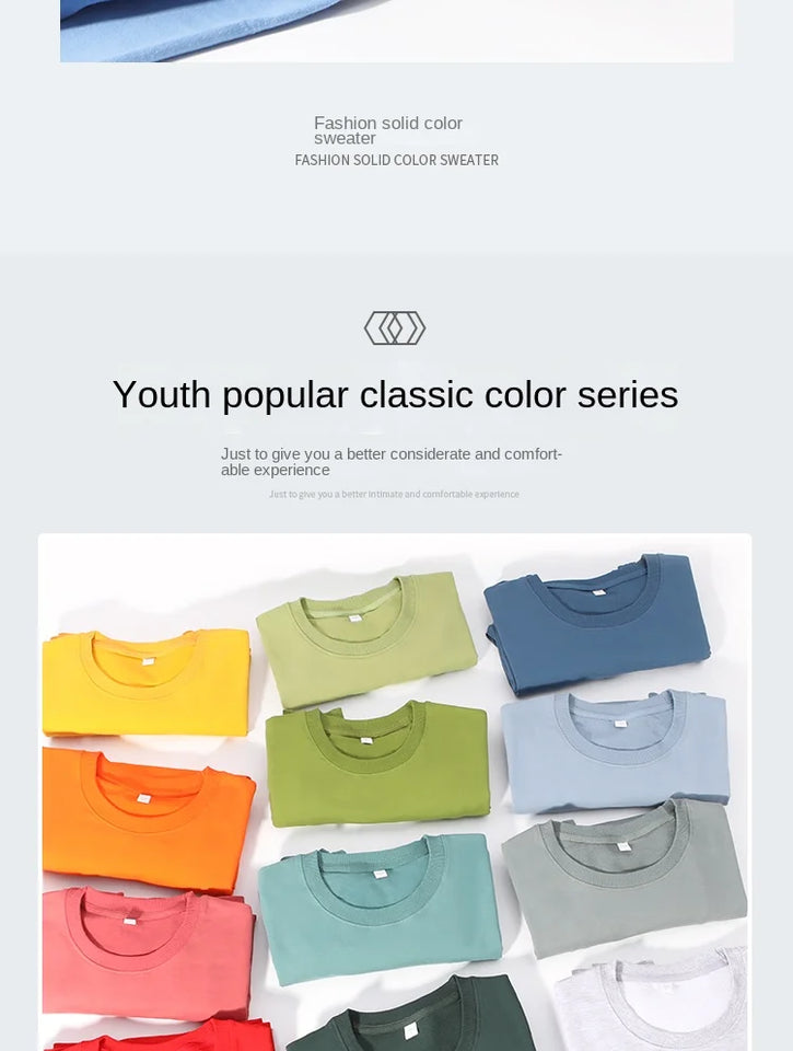 Autumn O-Neck Cotton Women's Sweatshirt Hoodies Basic Loose Casual Women Pullover Solid Sweatshirt Ladies Tops Factory Wholesale