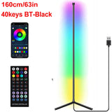 160cm Smart APP Bluetooth Corner Floor Lamp Dimmable RGB LED Ambient Light for Bedroom Gaming Room Christmas Decor Mood Lighting