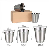1pcs 80ml 160ml 250ml Mini Coffee Cups High Quality Stainless Steel Double Wall Heat-insulating Coffee Cups Portable Drink Cups