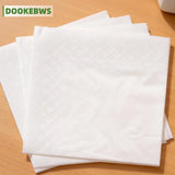 600 and 300 Pieces of White Napkins, 9× 9inch Double-Layer Disposable Dining Napkins, Foldable to 4.5× 4.5inch , Soft and Absorbent, Suitable for Home, Restaurant, Wedding, Party, and Commercial Use