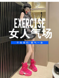 Women Ankle Boots Autumn Chunky Shoes Woman High Platform Breathable Sneakers 7.5CM Thick Sole Wedges Motorcycles Boots Winter