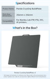 BIQU Panda Build Plate CryoGrip Coating No Clog 256x256mm Spring Steel Double-sided Textured for BambuLab P1 X1 X2D 3D Printer