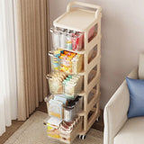 Acrylic Shopping Cart Shelf Stand Floor Standing Bathroom Gap Frame Home Living Room Snack Storage Rack Modern Minimalism